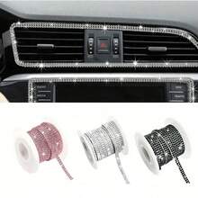 5m/Roll DIY Rhinestone Strip, Suitable For Car Crystal Diamond Decoration, Car Diamond Decoration, Self-Adhesive Diamond Crafts DIY Rhinestone Strip. - Two Rows Of Diamonds - View 11