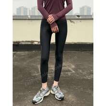 Under Armour HeatGear 女子專業跑步健身網紗拼接緊身運動長褲 - 黑色 - 查看 4