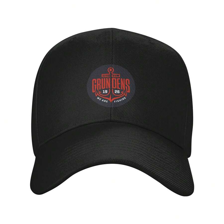 Grundens Lightweight Adjustable Snapback Duckbill Cap With Animal Print & Logo Design - Curved Brim, Solid Color Outdoor Sports Hat For Fishing, Hiking, Casual Wear - Unisex For Men & Women (Black, Multi-Color Options) - màu đen - Xem 1