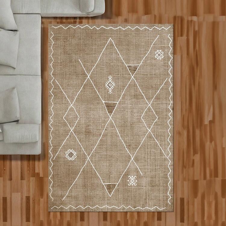 Digitally Printed Non-Slip Washable Runner And Area Rug, Modern Design | Modern, Scandinavian, Bohemian And Classic Styles | 100% Polyester - Black and White - View 8