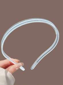 5/1PC Băng đô cài tóc đơn giản, mỏng, trong suốt, có răng cưa, chống trượt, kiểu dáng ôm sát đầu, dùng cho nữ, kẹp tóc, phụ kiện đội đầu - Nhiều màu - Xem 8