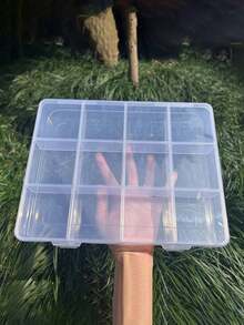 1個長方形透明塑料釣魚配件收納盒，附翻蓋式蓋子，可用於存放電子元件、五金零件、玩具零件、小型物品及家用用品的透明塑料收納整理盒 - 彩色 - 查看 5