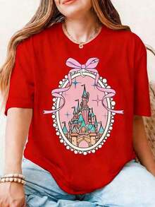 Camiseta Coquette Castle, Camiseta Castillo Mágico, Suéter Magic Kingdom, Camiseta Rosa con Lazo para Niñas, Camiseta de Algodón con Lazo para Mujer, Camiseta Gruesa y Suave con Cuello Redondo, Camiseta Corta Estampada para Mujer, Top Casual de Estilo Retro Estético Adecuado para Niñas y Mujeres, Camiseta Holgada de Moda de Verano Adecuada para Viajes, Ropa de Calle Diaria, Trabajo o Relajación, Tops Vintage para Mujer, Ropa Vintage para Mujer, Tops Lindos para Mujer, Camisetas de Algodón para Mujer, Zueco, Camisas de Halloween, Ropa de Verano, Tops Casuales Punk Western para Mujer, Atuendo del Cuarto de Julio, Ropa  Cowboy para Mujer, Ropa% Algodón Y2k, Ropa Gótica Linda para Mujer y Top Blanco, Tops Vintage de Tela para Mujer, Ropa Gótica Retro Blanca para Mujer, Camisetas de Moda Coreana para Mujer, - Rojo - Ver 7