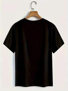 Camiseta Gráfica de Algodón Suave para Mujer, Corte Holgado, Estampado del Horizonte de Los Ángeles al Atardecer, Transpirable y Cómoda, Cuello Redondo Casual, Ideal para Uso Diario, Estilo  Oeste y Atuendos Inspirados en Viajes - Negro - Ver 2