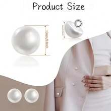 6/12/20Pcs Fashion Colorful Pearl Buttons, Multi-Functional Pearl Buckles, Tailor Shop Buttons, Suitable For Cheongsam, Dresses, Shirts, Knitwear, Wedding Dresses, Hanfu Copper Shank Hand-Sewn Buttons - Multicolor - View 4