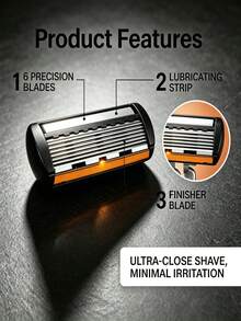 Vintage Style Men's Manual Shaver Set, 6-Layer Precision Blades, Ergonomic Premium Handle Razor Stand, Comes With 6/12/18 Replacement Blades, Fully Washable, One-Click Blade Replacement, Clean And Smooth Shaving. Durable And Practical. Traditional Men's Care Essential, Thoughtful Gift For Father's Day Or Birthday. - 1 Razor Handle + 12 Razor Blades - View 3