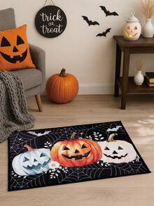 1 buah Keset Beludru Kristal Halloween dengan Motif , Jaring Laba-laba, dan Kelelawar, Dapat Dicuci dan Tahan Kotoran, Cocok untuk Dekorasi Pesta Halloween, Dekorasi Rumah, dan Pintu Masuk - MultiWarna - View 7