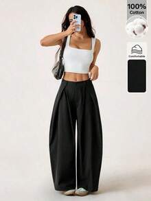 PETITE Pantalones holgados de estilo militar verde del ejército, vintage, casuales y hippies para mujer en verano - Negro - Ver 12