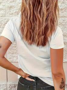 Mexican T-Shirt With Bear Print - Soft, Breathable And Comfortable, Casual Short Sleeve Summer Sportswear, Easy Care, Quick Dry, Suitable For Outdoor Activities And Casual Wear, Relaxed Style, All/Global/All Cotton T-Shirt Summer Fashion - 白色 - 查看 5