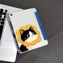 1 件装可爱花环猫咪印花平板电脑保护套，兼容 iPad 第十代 10.9 英寸（2022 年款）/ iPad Air 13 (M3 2025)/ iPad Air 11 (M3 2025)，兼容三星、小米、OPPO Pad、华为 MatePad、vivo Pad 和荣耀 Pad。 - 彩色 - 查看 9