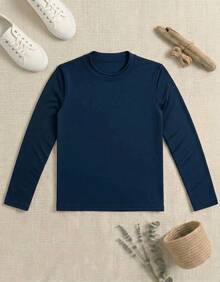 Women's Thermal Fleece Blouse - Warm Second Skin - 藏蓝色 - 查看 3