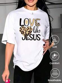 Women's Short-Sleeved Summer T-Shirt With A Printed Design, A Relaxed Fit For Versatile Wear And Durability. Featuring A Classic Crew Neck, This Casual Blouse Is Perfect For Everyday Wear And Vacation Outings-Stylish And Practical. - 白色 - 查看 1