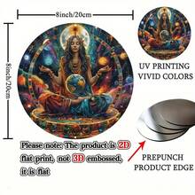 1 Vintage Gaia Earth Meditation Mandala| Aluminum Wall Art, 8.0inch X 8.0inch, Durable, Waterproof, Fade-Resistant, Easy To Install, Suitable For Home Decoration, Meaningful Gift - 1PC - 查看 5