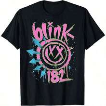Camiseta de manga corta 2024 Blink 182, Camiseta Blink 182 One More Time, Ropa para adolescentes y niñas, Camisetas para niños y niñas, Ropa para niñas jóvenes, Conjuntos familiares a juego, Ropa de anime, Regalo para niños y niñas, 100% algodón. - Negro 1 - Ver 6