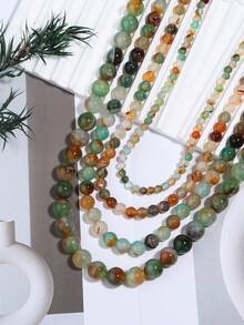 1 Hebra de Cuentas de Malaquita Natural 4/6/8/10/12mm, Adecuadas para Hacer Pulseras de Jade, Collares, Brazaletes, Joyas y Accesorios - Multicolor - Ver 4