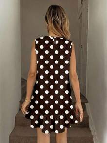 Vestido mini estampado para mujer, adecuado para primavera y verano - Marrón - Ver 2