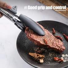 1pc Heat-Resistant Silicone Clip Set With Wall Rack - Heavy Duty Stainless Steel BBQ & Kitchen Utensils, Scratch-Resistant, Non-Slip Design, Suitable For Grilling Steak/Fish/Burgers, Serving Pasta/Salad/Noodles, Baking Toast - A - View 6