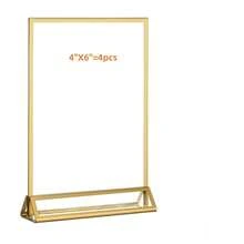 3pcs Acrylic Sign Holder, Double-Sided Gold Display Stand Frame T-Shape 5"X7" (12.7X17.8cm), Suitable For Table Numbers, Menus, Flyers, Weddings, Offices, Photos And Art Displays - Gold - View 20