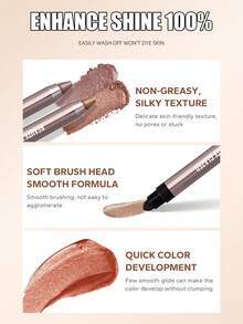 beauty glazed Shimmery Eyeshadow Cream Highlighter Stick, Double-Ended Eyeshadow Crayon With Applicator, Eyeshadow Palette Highlighter Makeup, Waterproof & Pigmented - #103 - View 8