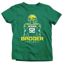 Personalized Football Shirt For Kids: Personalized Gift To Show Team Pride - 黑色 - 查看 5