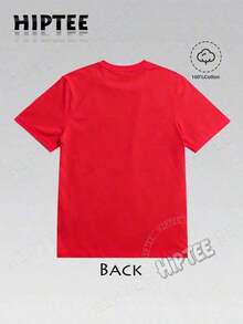 Camiseta unisex de manga corta 100% algodón con estampado de paisajes y letras y hombros caídos |         Camiseta Casual de Moda con Cuello Redondo y Manga Corta |         Ropa Urbana Retro Vintage de Talla Grande Y2K |         Ropa de Tallas Grandes para Mujer para Todas las Temporadas - Ropa Diaria Universitaria para Hombres y Mujeres 100% Algodón - Rojo - Ver 3