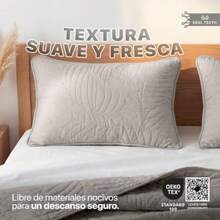 REAL TEXTIL Colcha Doble Vista con Fundas de Almohada, Edredón Ligero Capitonado Pinsonic, Edrecolcha para Verano, Sobrecama - Beige natural - Ver 8