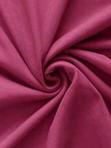 Vestido mini romántico para vacaciones con escote halter en V, con lazada, malla arrugada y bajo asimétrico en degradado vintage sexy para mujer - Rosa Fucsia - Ver 7