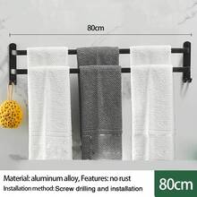 Towel Racks - double noir 80cm - Voir 3
