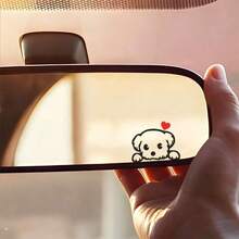 4pcs Cute Personalized Creative Heart-Shaped Dog Car Rearview Mirror Decorative Stickers, Vinyl Waterproof Sunproof No Residue, Suitable For Car Rearview Mirror, Interior Vanity Mirror, Motorcycle, Rear Glass And Other Universal Stickers - Love Puppy - View 2