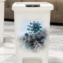 15L Pedal Trash Can For Living Room, Office, Kitchen, Bathroom, Odor-Proof Garbage Bin, Minimalist White - View 4