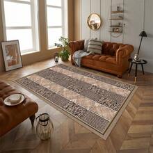 Alfombra de pasillo y área antideslizante lavable con impresión digital, diseño moderno | Estilos moderno, escandinavo, bohemio y clásico | 100% poliéster | HECHO EN Turquía - Plateado - Ver 6