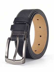 Men's Fashion Casual Pin Buckle Versatile Retro Belt - Black - View 1