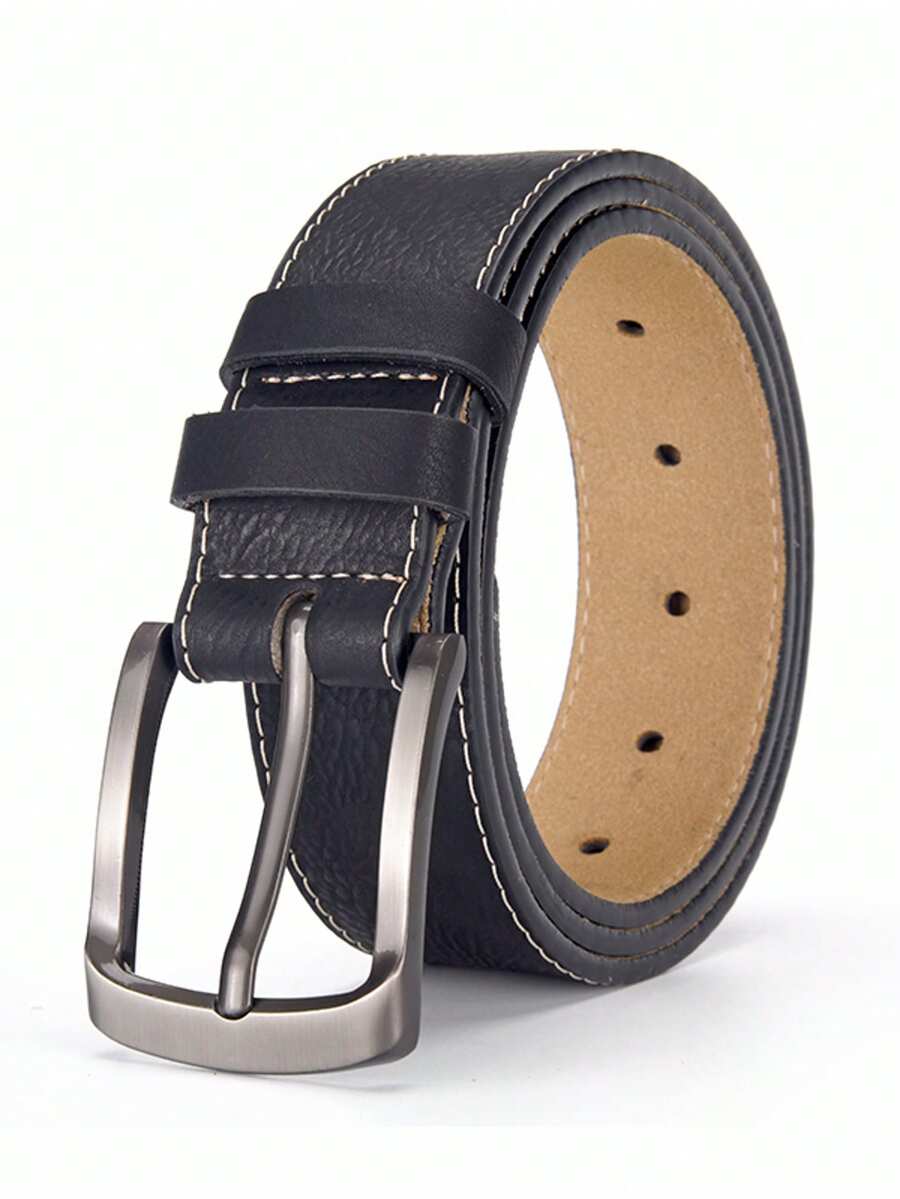 Men's Fashion Casual Pin Buckle Versatile Retro Belt - Black - View 1