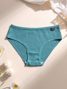 7pcs/paquete Bragas de Algodón a Cuadros de Cintura Baja para Mujer, Suaves, Transpirables, Elásticas y Cómodas, Adecuadas para Yoga y Uso Diario - Multicolor - Ver 6