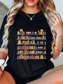 Camiseta de manga cortara mujer, estilo casual, con estampado moderno y cuello redondo. Tejido regular, lavable a máquina, i para todas las estaciones. Camiseta de Halloween, ropa de mujer, camisa casual ligera de manga cortara uso diario (Talla L) - Negro - Ver 2