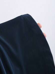 Vestido mini de unicolor con cuello asimétrico elegante para uso diario para mujer - Marrón - Ver 6