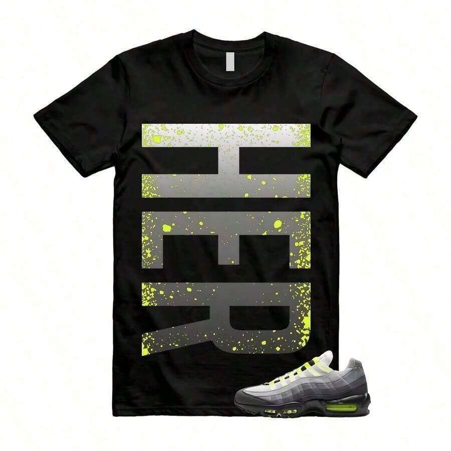 Air Maxs 95 Big Bubble Neon Yellow Black Cool Grey 2026 OG T-Shirt HER VERT Suitable For Everyday Leisure. - 黑色 - 查看 1