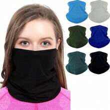 6Pcs Classic Solid Seamless Headband, Neck Gaiter, Face Covering, Outdoor Face Wrap, Neck Warmer, Bandana, Balaclava, Ski Face Mask, Lightweight And Breathable, Suit Running, Hiking, Yoga, Cycling, ATV. - Multicolor - View 3