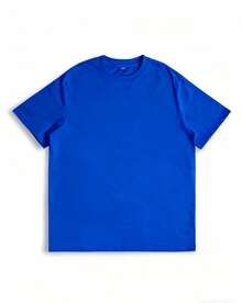 Women's Mexican Summer Basic Tops, Casual Short Sleeve Summer T-Shirts | Double-Sided Letter And Chicken Print, Crew Neck, Spring/Summer Top, Slightly Stretchy Fabric, Pullover Style. Loose And Comfortable Summer Clothing - New Release - 藍色 - 查看 3