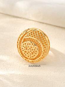 Luxury & Retro - Large Ring Face Women's Gold Ring - Alternative To Gold Ring - Yellow Gold - View 2