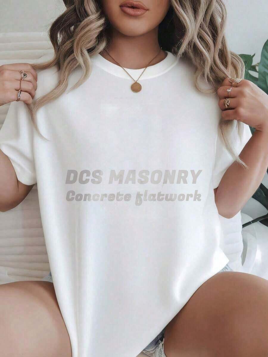 Women's Vintage Style Short Sleeve Casual T-Shirt - Dcs Masonry Concrete Flatwork, Round Neck, Summer Top, Machine Washable, Ladies' T-Shirts, Casual Wear, Modern Style, Comfortable Fit
BlackFashion - 白色 - 查看 1