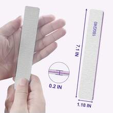 Bộ 12 dũa móng tay, độ nhám 180/240, thích hợp cho móng tay tự nhiên và móng acrylic, dũa móng tay hai mặt, dũa móng tay chuyên nghiệp, có thể tái sử dụng, màu xám. - Màu Xám nhạt - Xem 7