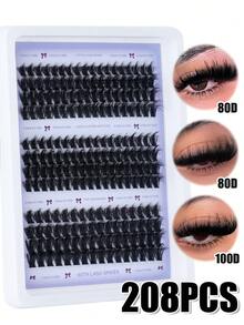 208Cái Lông Mi Giả DIY 80D+100D Bồng Bềnh Nối Mi Riêng Lẻ, Hiệu Ứng 5D Lông Mi Kịch Tính, Dụng Cụ Trang Điểm, Phù Hợp Sử Dụng Tại Nhà, Trang Điểm Hàng Ngày, Cụm Lông Mi Hóa Trang, Cụm Lông Mi, Lông Mi Riêng Lẻ, Lông Mi, Lông Mi Giả. Phù Hợp Mặc Mùa Hè. - D - Xem 11