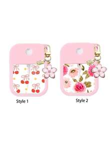 1/2pcs Summer Floral Pattern Cosmetic Bottles With Flower Pendant Keychain And Silicone Protective Case, Perfume Spray Bottle, Card Holder, Hand Wash Refillable Bottle, Reusable Containers For 30ml - View 11