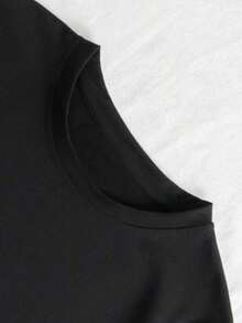 New Summer Casual T-Shirt With Butterfly Print, Short Sleeve Casual Top With Round Neck, Unisex Cotton Loose Urban Vintage Style T-Shirt For Women, Spring-Summer. - 黑色 - 查看 4
