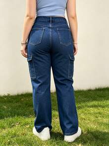 Pantalones De Mezclilla Mujer Jeans De Mezclilla Mujer Pantalon De Mezclilla Dama Baggy Jeans Mujer Con Bolsillos Laterales Casual - Pantalones vaqueros de trabajo 2015-1 - Ver 3