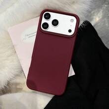 Matte Solid Color Phone Case, Large Camera Window Shockproof Protective Cover, Minimalist Dopamine Style Slim Fit Case, Compatible With IPhone 16/15/14/13 Pro Max , Anti-Fall Anti-Scratch Phone Accessory - Orange - View 5