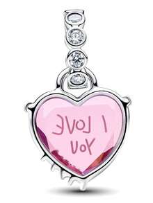 1pc Luxury Romantic Flower & Heart Beaded Pendant, Creative Versatile DIY Bracelet/Necklace, Mother's Day Gift - Multicolor - View 5
