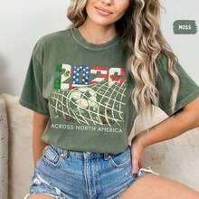 Unisex Pure Cotton T-Shirt, Casual Style, Loose Fit, Round Neck, For The 2026 Summer Football World Cup - 黑色 - 查看 7