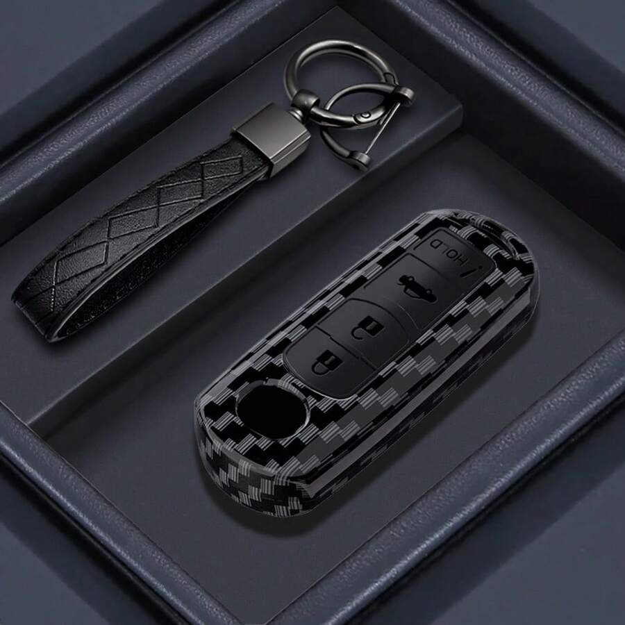 适用于2/3/4键ABS碳纤维汽车钥匙遥控器外壳,适用于2/3/5/6、CX-3/CX-5/CX-7/CX-9、Miata MX5,保护您的钥匙遥控器 - A - 查看 1
